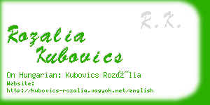 rozalia kubovics business card